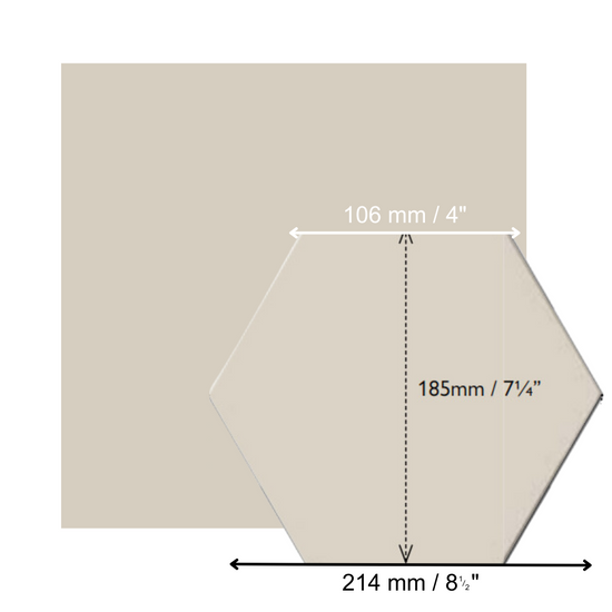 Large Classic Hexagons - Dover White