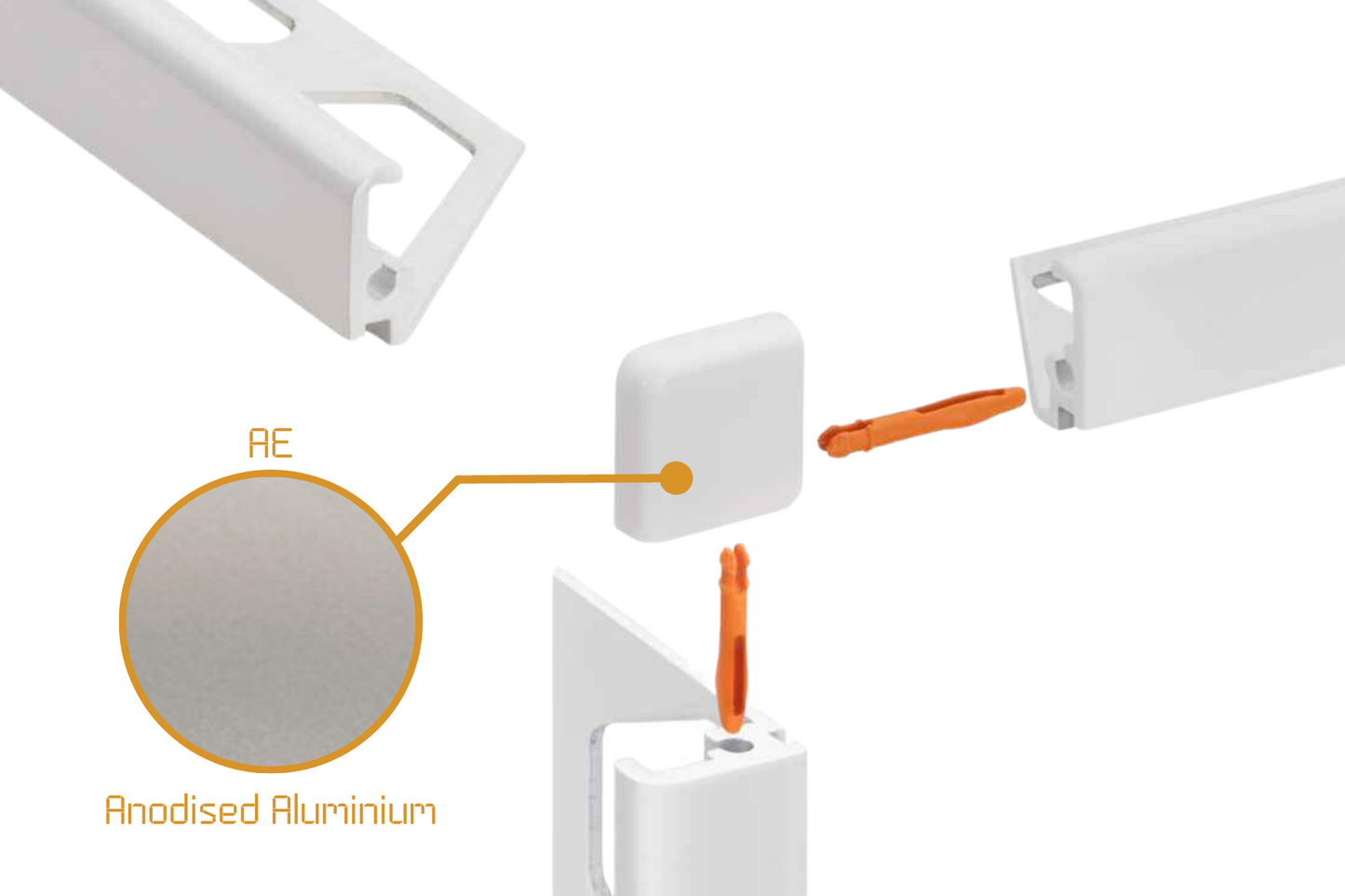 Schluter Jolly J - External Corner - Anodised Aluminium