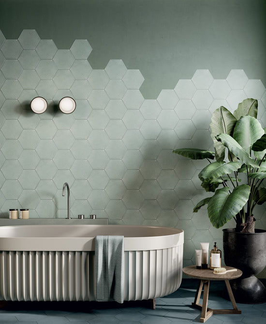 Hexagons Green Plain