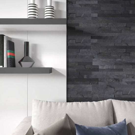 Imperial Black Riven Slate Cladding