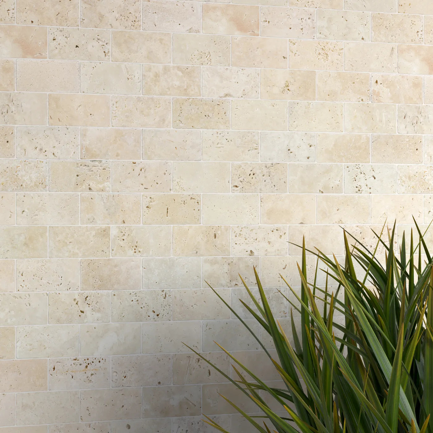 Lydia Classico Tumbled Travertine Brick Mosaic