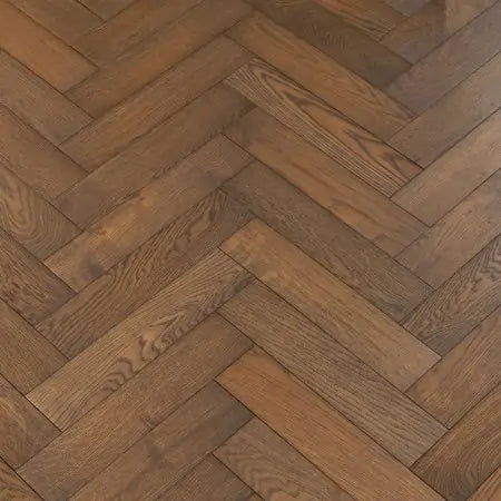 Coffee Herringbone Rustic Oak