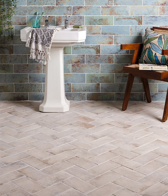 Osterley Porcelain Textured Brick White