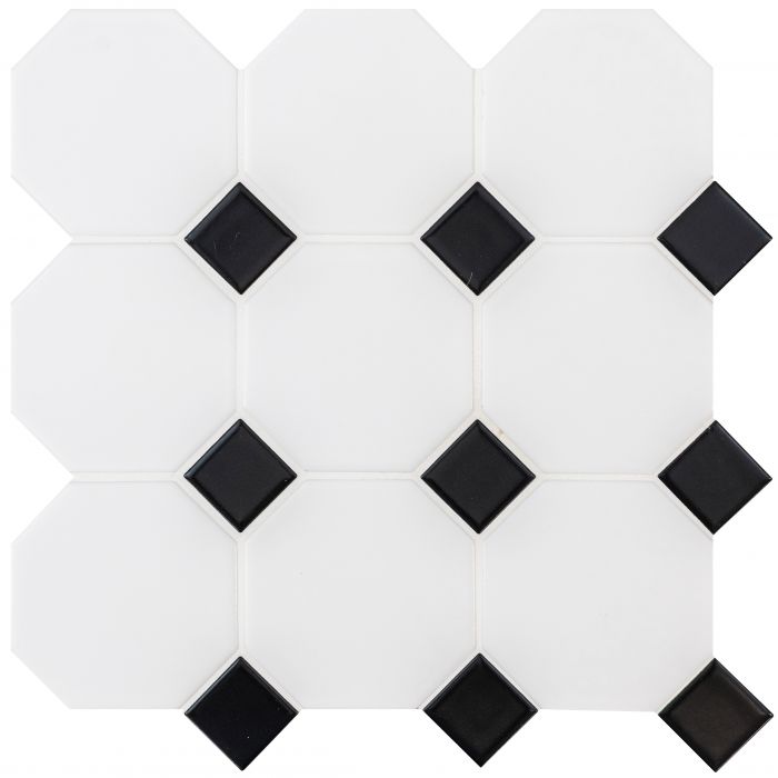 Classic Octagon and Dot Floor Mosaic Large